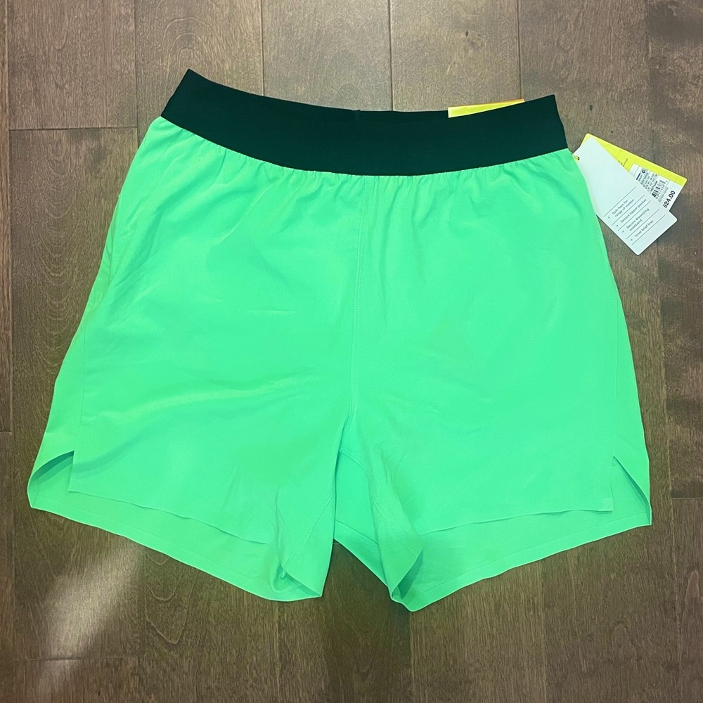 All in Motion bright green athletic shorts 5 inches